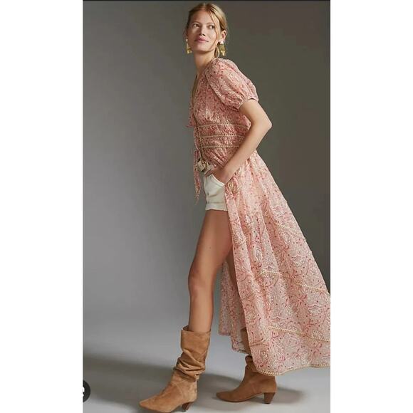 Anthropologie Womens Large P Forever That Girl Maxi Open Front BOHEMIAN Feminine - Picture 15 of 15